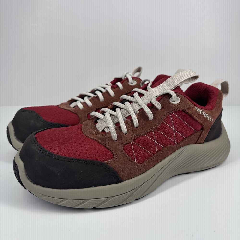 Merrell Alpine CF Safety Toe Work Sneakers Women's US 6.5M Tortoise Red/Brown